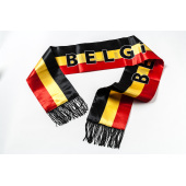 Sjaal Satin Belgische 3 kleur EK/WK - zwart geel rood