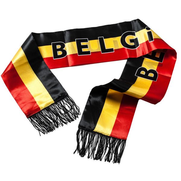 Sjaal Satin Belgische 3 kleur EK/WK - zwart geel rood