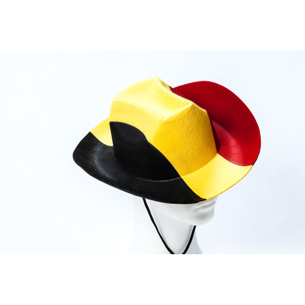 Cowboyhoed - Belgische 3 kleur EK - WK Zwart geel rood