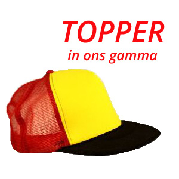 Baseball cap - trucker cap 3 kleuren zwart geel rood Belgische 3 kleur