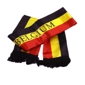Sjaal Polyester sjaal - 145x15cm - Belgische 3 kleur - zwart geel rood